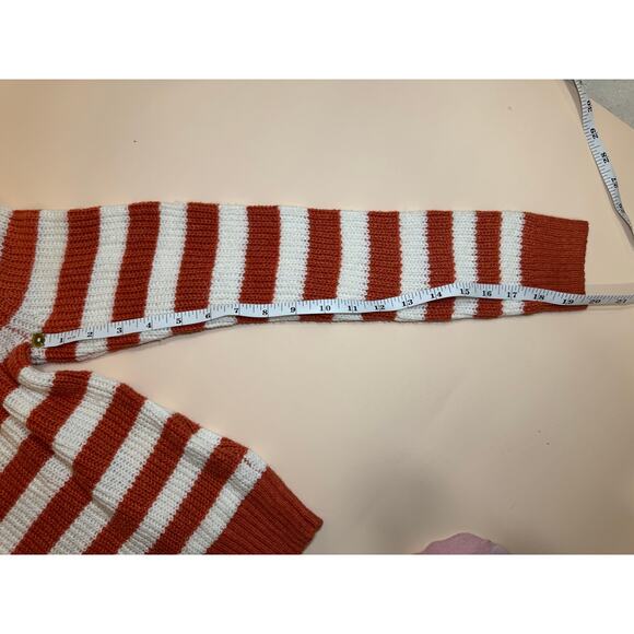 NWT American Eagle Rust and White Striped Knit Sweater Size XS - Picture 7 of 9
